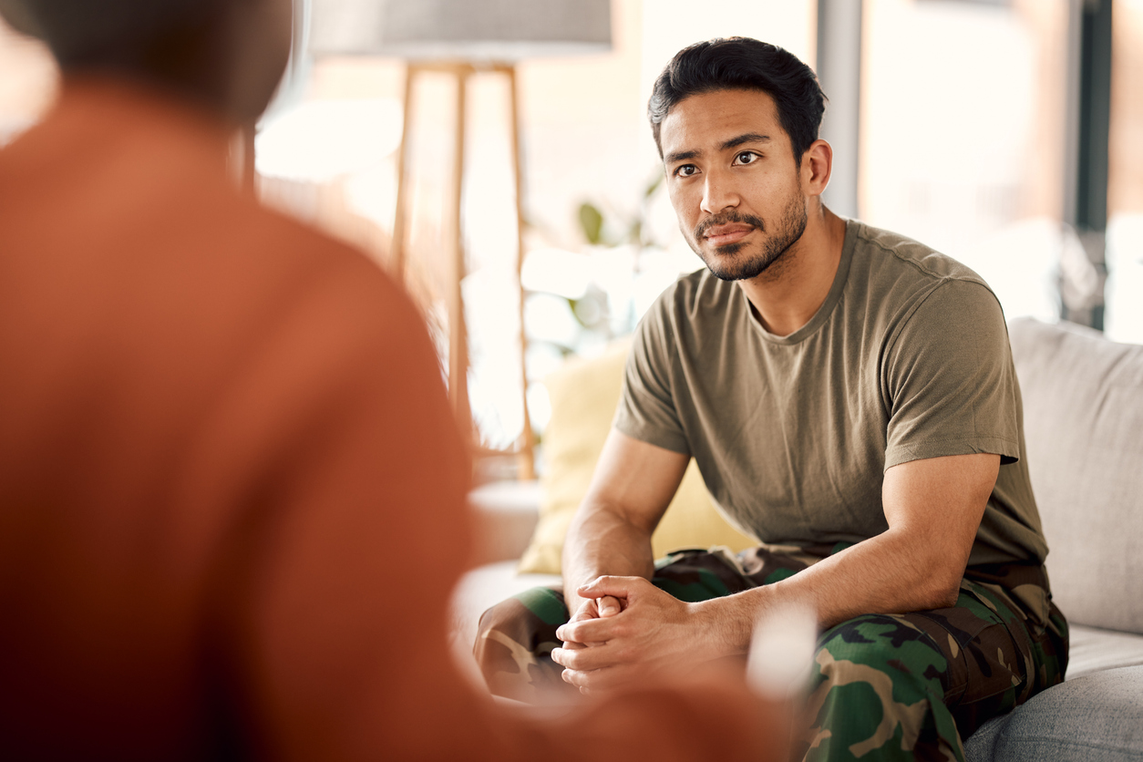 Veteran participating in individual therapy