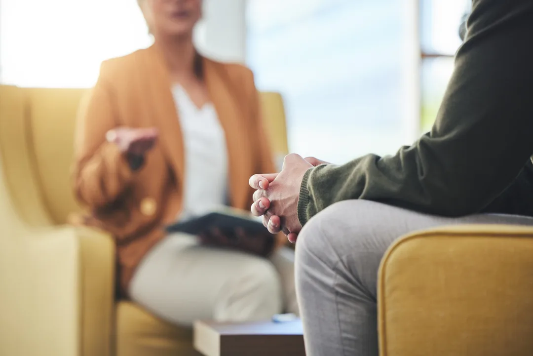 Therapist engaging with client